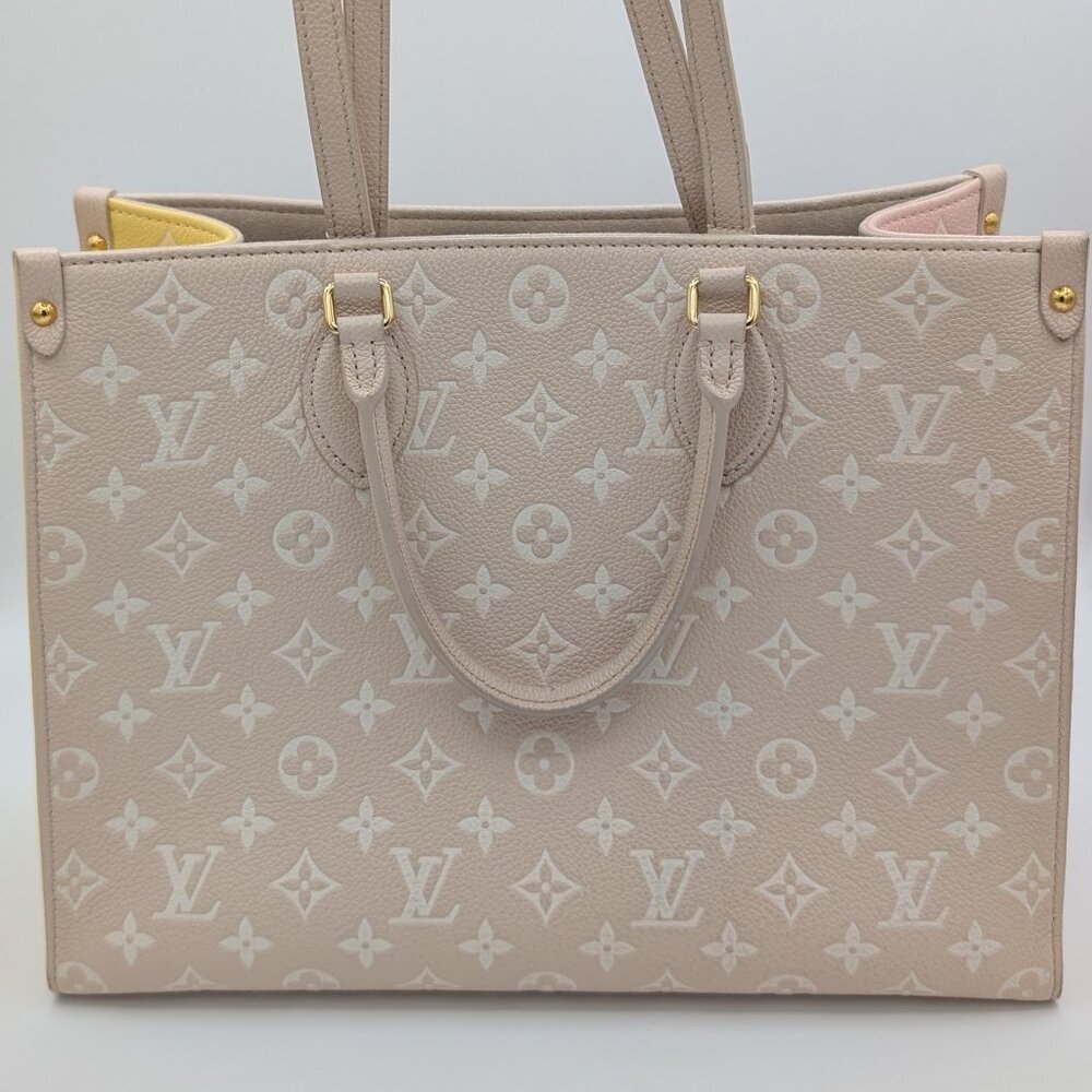 Louis Vuitton Empreinte Monogram Spring In The City Onthego MM Beige Pink Yellow